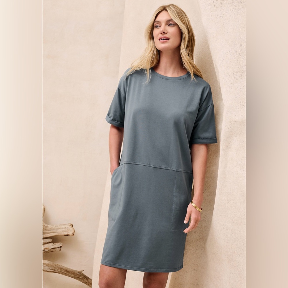 EILEEN FISHER Organic-Cotton Jersey Round-Neck Dress